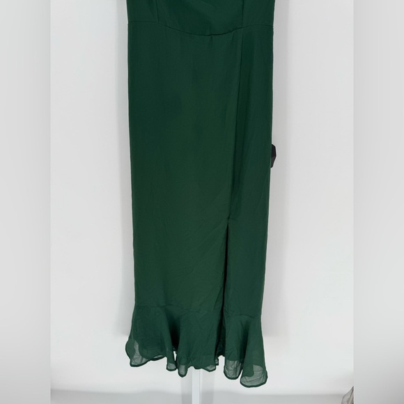 Lulus Summer Invite Emerald Green Tie-Strap Tiered Midi Dress Size XS - Picture 7 of 10